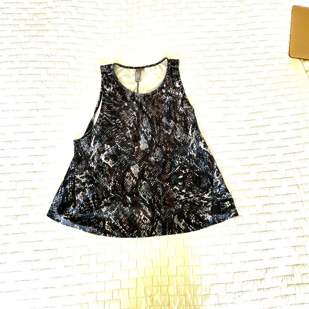 SWEATY BETTY Snakeskin Print Split Back Tank Top